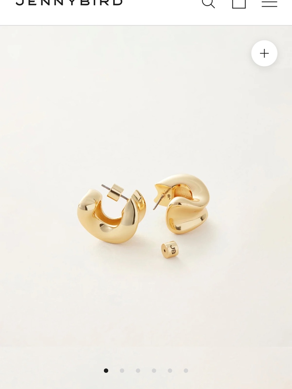 Jenny Bird Polished Gold Sculptural Hoop Studs